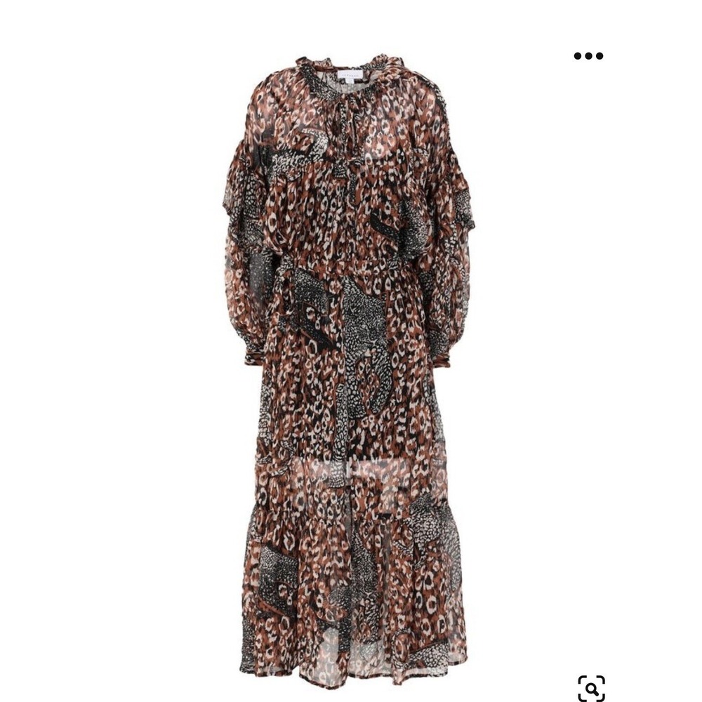 Baddie‎ Top Shop Idol Kaftan Jump Leopard Print Woman long Dress Size 6 Boho